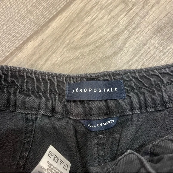 Aeropostale Pull-On Denim Shorty Shorts Black - Picture 4 of 6
